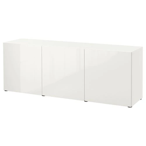 Комбинация для хранения - IKEA BESTÅ/BESTA/БЕСТА/БЕСТО ИКЕА, 180x42x65 см, белый, (изображение №1)