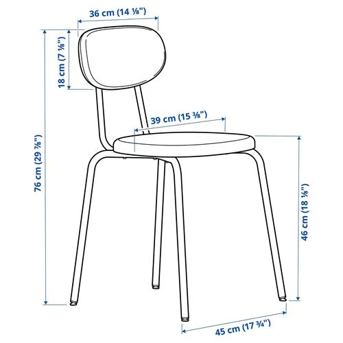 Стул - IKEA ÖSTANÖ/OSTANO, 76х45х45 см,  оранжевый, ОСТАНО ИКЕА (изображение №9)