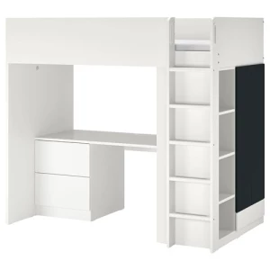 Кровать двухъярусная - IKEA SMÅSTAD/SMASTAD, 90x200 см, белый/черный, ИКЕА