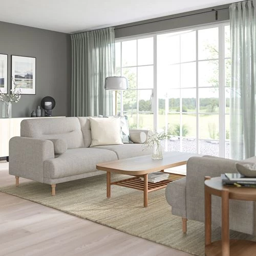 2-местный диван - IKEA LÅNGARYD/LANGARYD, 90x198см, серый/светло-серый, ЛОНГАРИД ИКЕА (изображение №2)