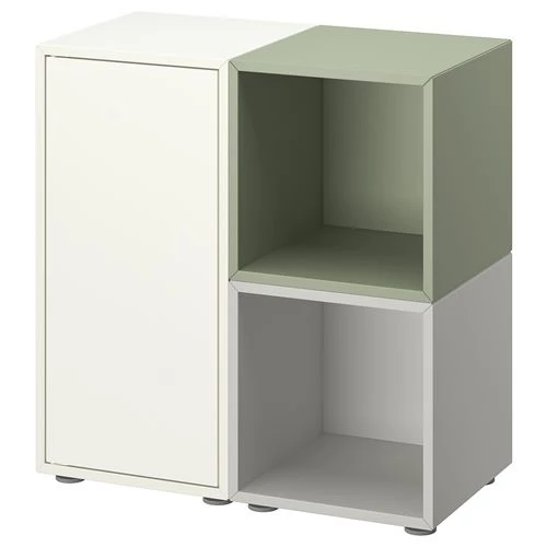 Комбинация для хранения - EKET IKEA/ ЭКЕТ ИКЕА, 70x35x72 см, белый/серый/зеленый (изображение №1)