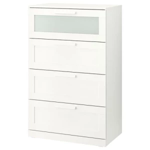 Комод с 4 ящиками - IKEA BRIMNES, 78х124 см, белый, БРИМНЭС/БРИМНЕС ИКЕА