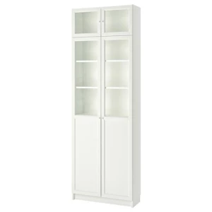 Книжный шкаф с дверцей - BILLY/OXBERG IKEA/ БИЛЛИ/ОКСБЕРГ ИКЕА, 30х80х237 см, белый