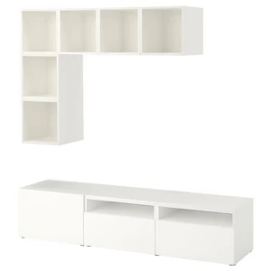 Шкаф для ТВ - IKEA BESTÅ/BESTA, 180x40x170 см, белый, Бесто ИКЕА