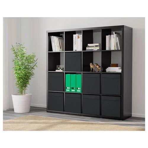 Стеллаж 16 ячеек - IKEA KALLAX/DRÖNA/DRONA, 147х147 см, черный, КАЛЛАКС/ДРЕНА/ДРЁНА ИКЕА (изображение №2)