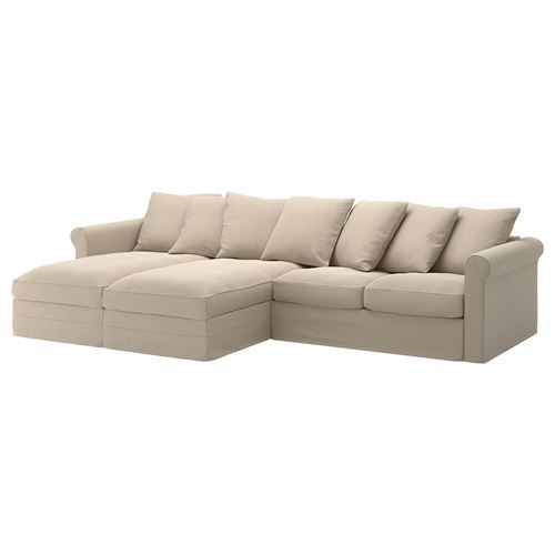 2 шезлонга и 2-местный диван - IKEA GRÖNLID/GRONLID,  98x339см, бежевый, ГРЕНЛИД ИКЕА