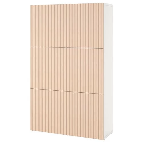 Комбинация для хранения - IKEA BESTÅ/BESTA/ Беста/Бесто ИКЕА, 120x42x193 см, бежевый, (изображение №1)