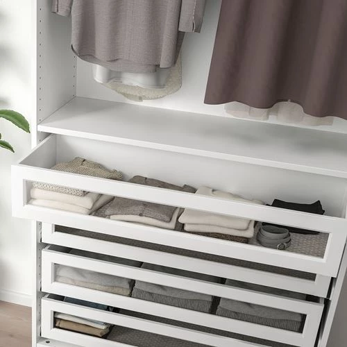 Ящик с фронтальной панелью - IKEA KOMPLEMENT, 100x35 см, белый КОМПЛИМЕНТ ИКЕА (изображение №2)