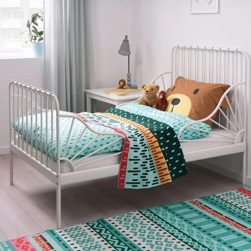 Выдвижной каркас кровати и основание кровати - IKEA MINNEN/LURÖY, 80x200 см, белый, ИКЕА (изображение №2)