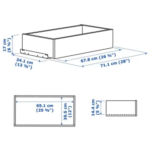 Ящик с фронтальной панелью - IKEA KOMPLEMENT, 75x35 см, белый КОМПЛИМЕНТ ИКЕА