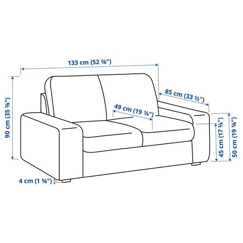 Компактный 2-местный диван - IKEA KIVIK, 67x85x133см, зеленый, КИВИК ИКЕА (изображение №7)