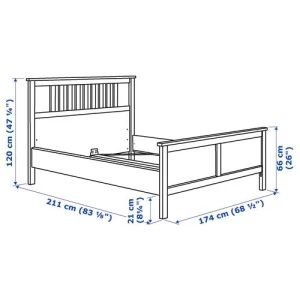 Двуспальная кровать - IKEA HEMNES/LINDBÅDEN, 160x200см, Хемнэс/Линдбаден ИКЕА