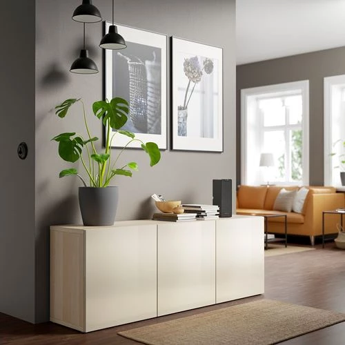 Комбинация для хранения - IKEA BESTÅ/BESTА/БНЕСТА/БЕСТО ИКЕA, 180x42x65 см, серый, (изображение №3)