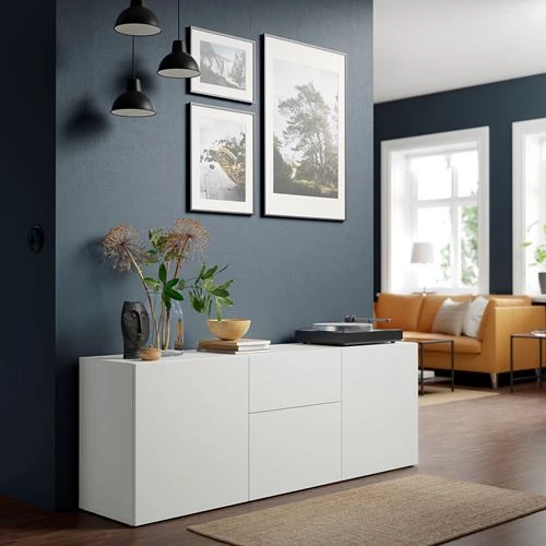 Комбинация для хранения - IKEA BESTÅ/BESTA/БЕСТА/БЕСТО ИКЕА, 180x42x65 см, белый, (изображение №3)