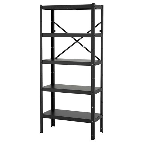 Стеллаж - IKEA BROR, 85х40х190 см, черный, БРУР ИКЕА (изображение №1)