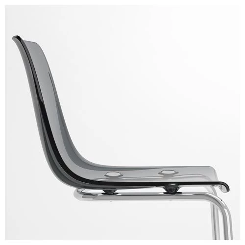 Стул - IKEA TOBIAS, 82х55х56 см, пластик серый/хром, ТОБИАС ИКЕА (изображение №2)