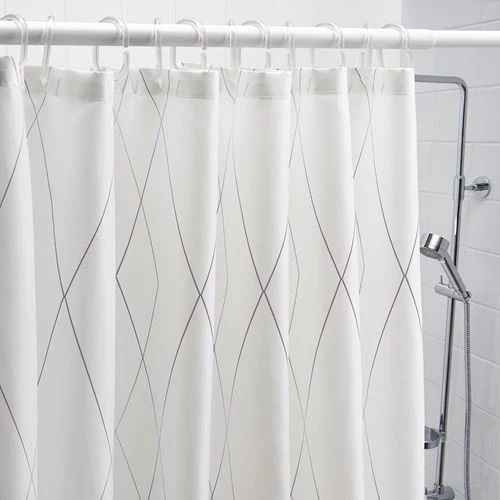 Занавеска для душа - IKEA BASTSJÖN/BASTSJON, 180х200 см, белый, БАСТШЁН/БАСТШЕН ИКЕА (изображение №4)