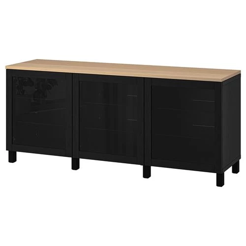 Комбинация для хранения - IKEA BESTÅ/BESTA/  БЕСТО ИКЕА, 180x42x76 см, черный (изображение №1)