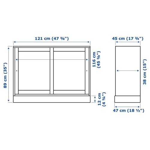 Шкаф с цоколем - IKEA HAVSTA, 121x89x47 см, серый ХАВСТА ИКЕА (изображение №8)