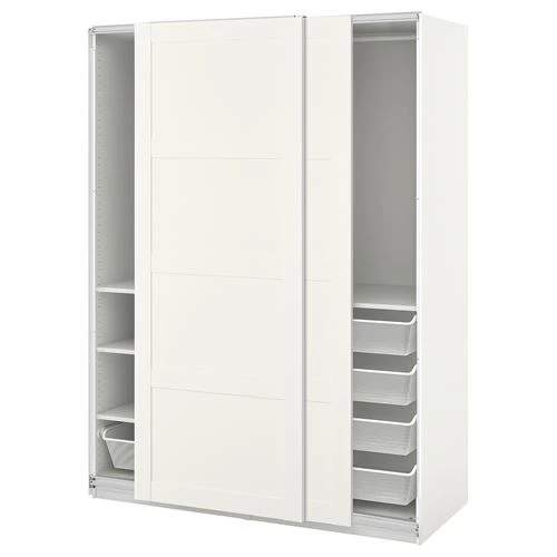 Шкаф-купе - IKEA PAX/BERGSBO/ПАКС/БЕРГСБУ ИКЕА, 150x66x201 см, белый (изображение №1)