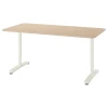 Письменный стол - IKEA BEKANT, 160х80х65-85 см, под беленый дуб/белый, БЕКАНТ ИКЕА