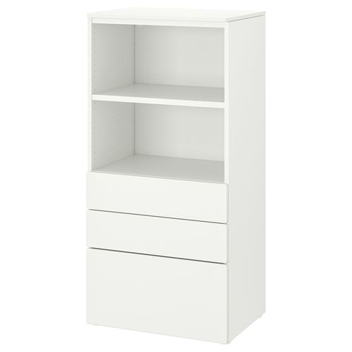 Комод детский - IKEA PLATSA/SMÅSTAD/SMASTAD, 60x42x123 см, белый, ИКЕА