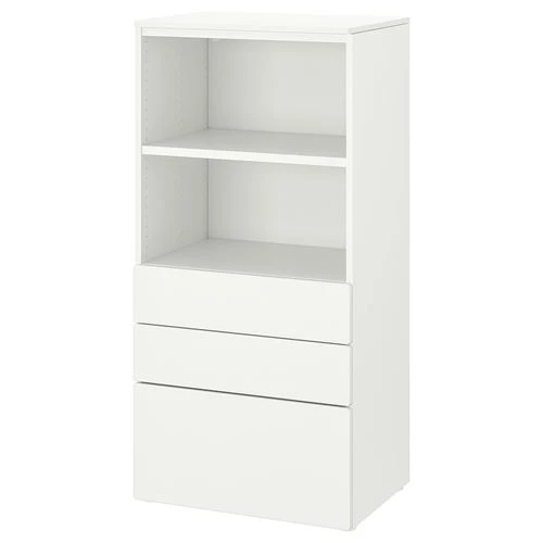 Комод детский - IKEA PLATSA/SMÅSTAD/SMASTAD, 60x42x123 см, белый, ИКЕА (изображение №1)