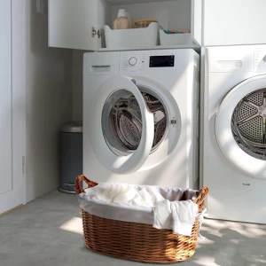 Корзина для белья - IKEA TOLKNING, 28х56 см, бежевый/белый/коричневый, ИКЕА