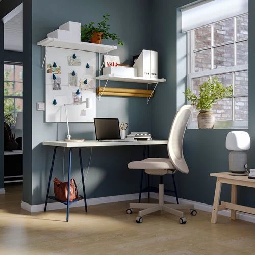 Письменный стол - IKEA LAGKAPTEN/TILLSLAG, 140х60 см, белый/темно-синий, ЛАГКАПТЕН/ТИЛЛЬСЛАГ ИКЕА (изображение №4)
