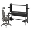 Игровой стол и стул - IKEA FREDDE/STYRSPEL, черный/серый, 185х74х146 см, ФРЕДДЕ/СТИРСПЕЛ ИКЕА