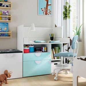 Столик пенальный - IKEA SMÅSTAD/SMASTAD, 90x79x100 см, белый/бирюзовый, СМОСТАД ИКЕА