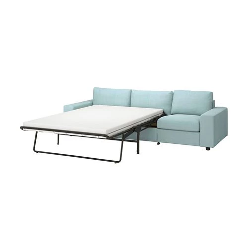 Диван-кровать 3-местный - IKEA VIMLE, 275х98/241х83 см, голубой, ВИМЛЕ ИКЕА (изображение №2)