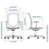 Офисный стул - IKEA FLINTAN,  71x71x114см, бежевый, ИКЕА ФЛИНТАН (изображение №6)