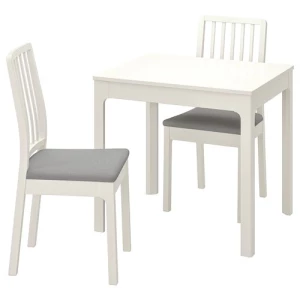 Стол и 2 стула - IKEA EKEDALEN, белый/серый, ЭКЕДАЛЕН ИКЕА