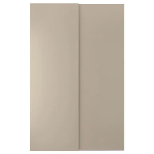 Пара раздвижных дверей - IKEA HASVIK/ХАСВИК ИКЕА, 236х150 см, бежевый (изображение №1)