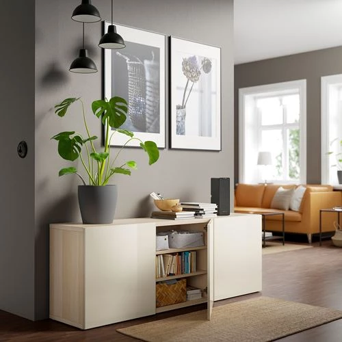 Комбинация для хранения - IKEA BESTÅ/BESTА/БНЕСТА/БЕСТО ИКЕA, 180x42x65 см, серый, (изображение №2)