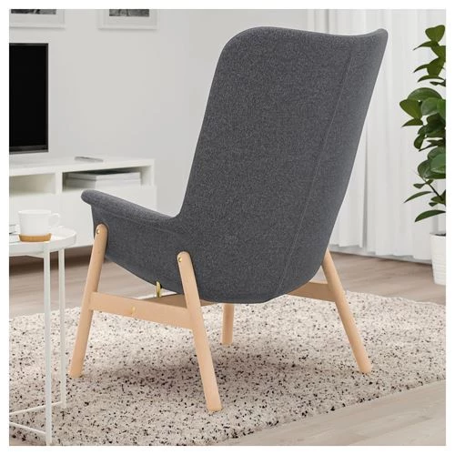 Классическое  кресло - VEDBO  IKEA/  ВЕДБО  ИКЕА, 108 см,  серый (изображение №3)