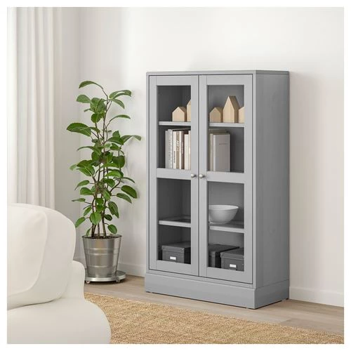 Шкаф - HAVSTA IKEA/ ХАВСТА ИКЕА, 81x134x37 см, серый (изображение №2)