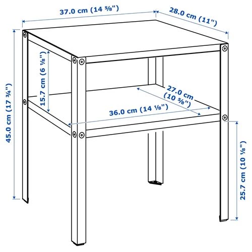 Тумба прикроватная - IKEA KNARREVIK, 37x28 см, черный КНАРРЕВИК ИКЕА (изображение №5)