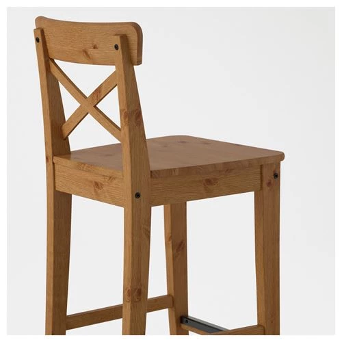 Барный стул - IKEA INGOLF/ИКЕА ИНГОЛЬФ, 39х45х93см, морилка/антик (изображение №4)