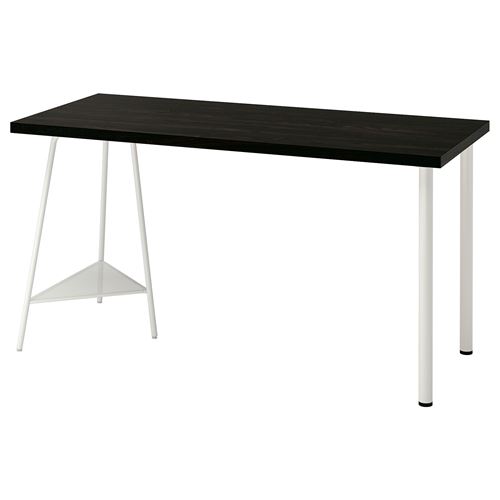Письменный стол - IKEA LAGKAPTEN/TILLSLAG, 140х60 см, черно-коричневый/белый, ЛАГКАПТЕН/ТИЛЛЬСЛАГ ИКЕА