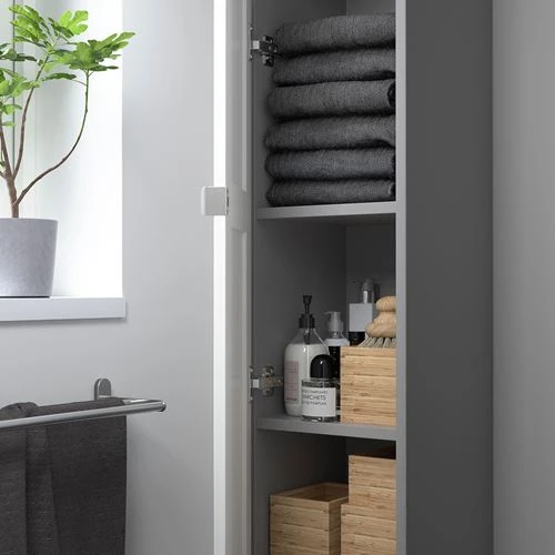 Высокий шкаф с дверцами - IKEA ENHET, серый/белый, 30х32х180 см, ЭНХЕТ ИКЕА (изображение №2)