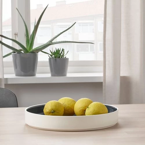 Тарелка - IKEA OMBONAD, 29 см, серый/белый, ОМБОНАД ИКЕА (изображение №5)