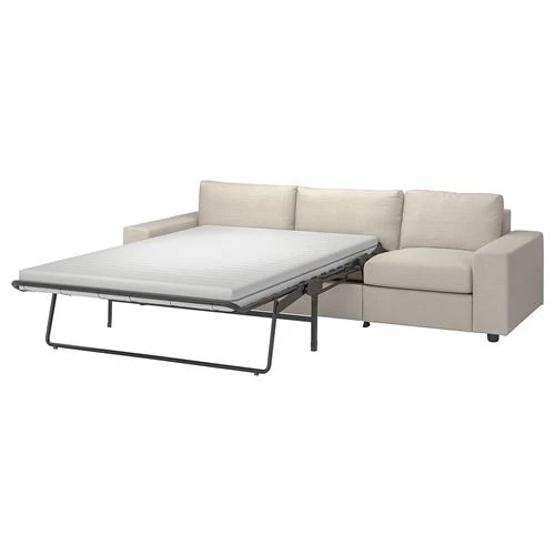 Диван-кровать 3-местный - IKEA VIMLE, 275х98/241х83 см, бежевый, ВИМЛЕ ИКЕА (изображение №2)