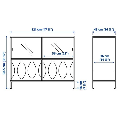 Шкаф - KALKNÄS IKEA/ КАЛКНАС ИКЕА, 121x43x98 см, белый (изображение №7)