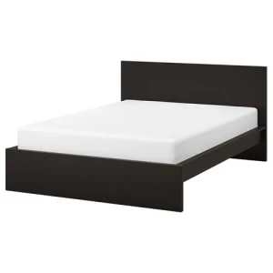 Каркас кровати - IKEA MALM/LОNSET/LÖNSET , 140х200 см, черно-коричневый МАЛЬМ/ЛОНСЕТ ИКЕА