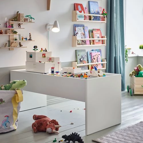Стол детский - IKEA DUNDRA, 119x57x52 см, белый, ДУНДРЭ ИКЕА (изображение №4)