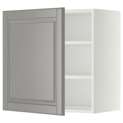 Настенный шкаф с полками - IKEA METOD, 60x60 см, белый/серый МЕТОД ИКЕА