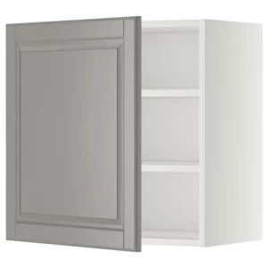 Настенный шкаф с полками - IKEA METOD, 60x60 см, белый/серый МЕТОД ИКЕА
