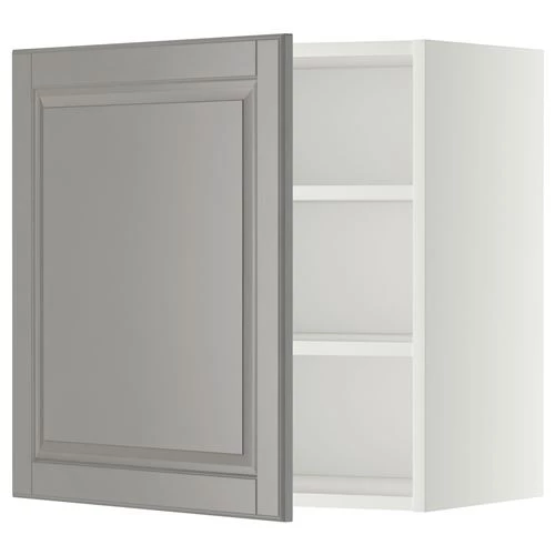 Настенный шкаф с полками - IKEA METOD, 60x60 см, белый/серый МЕТОД ИКЕА (изображение №1)